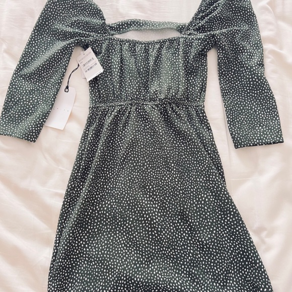 Leith Green Thyme Sketch Dot Dress - Size XXS - Picture 4 of 5